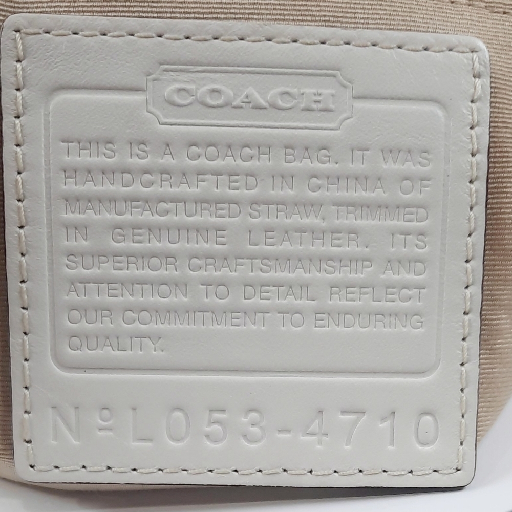 COACH Vintage L053-4710 Canvas & Leather Shoulder Bag Beige Braided Strap Hobo - Picture 2 of 6